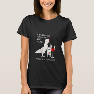 Womens Parbrella Cockatoo Parrot Vin Loving Drinki T Shirt