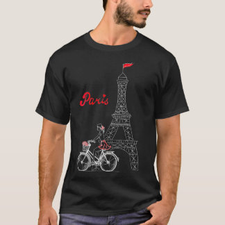 Womens Paris Frankrike City of Kärlek Eiffel Torn  T Shirt