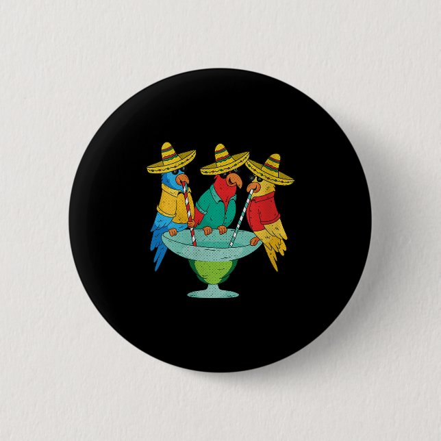 Womens Parrot Cinco De Mayo Funny Drinking Tequila Knapp (Framsida)