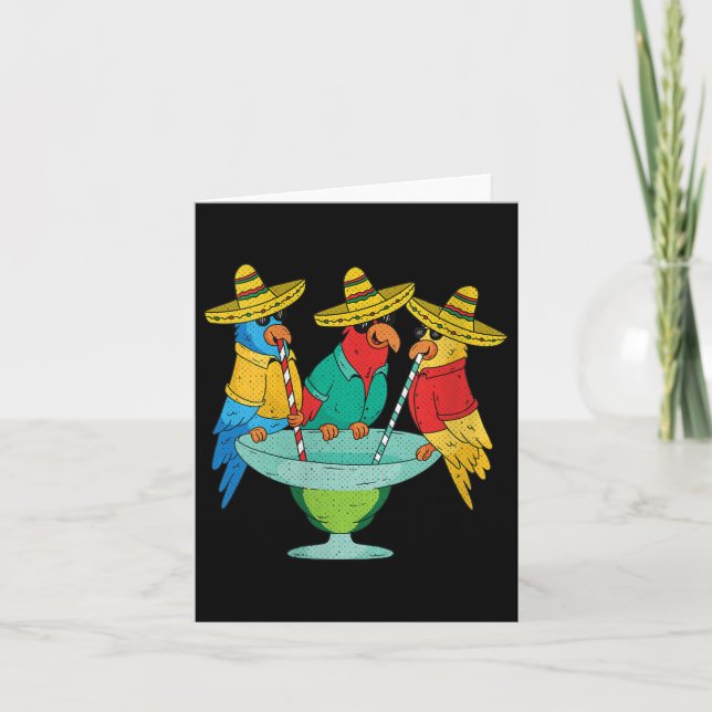 Womens Parrot Cinco De Mayo Funny Drinking Tequila Kort (Framsida)