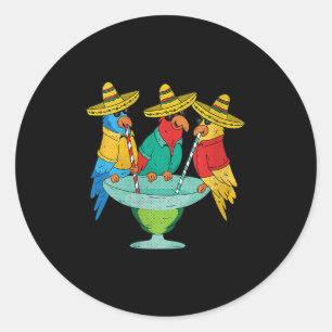 Womens Parrot Cinco De Mayo Funny Drinking Tequila Runt Klistermärke
