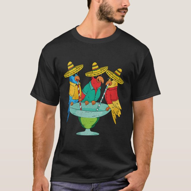 Womens Parrot Cinco De Mayo Funny Drinking Tequila T Shirt (Framsida)