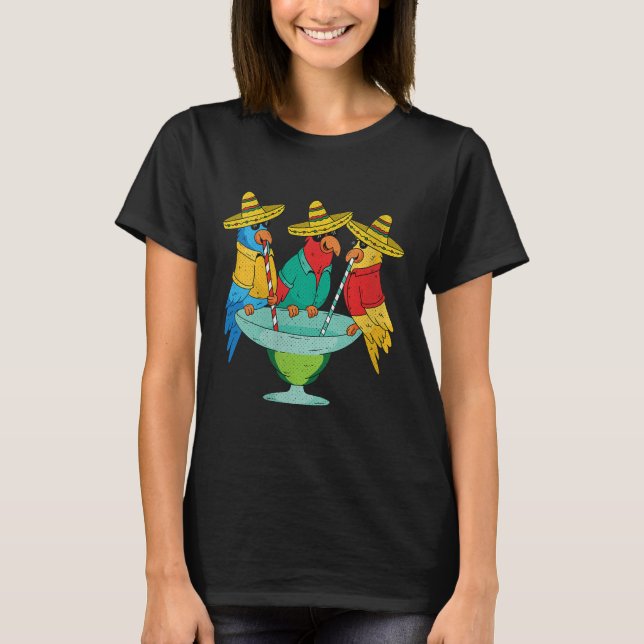 Womens Parrot Cinco De Mayo Funny Drinking Tequila T Shirt (Framsida)