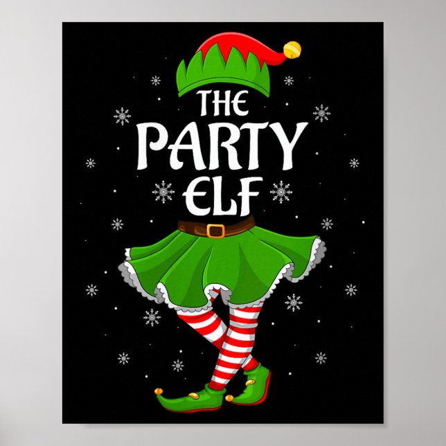 Womens Party Elf Christmas Family Girls Women Elf  Poster (Framsidan)