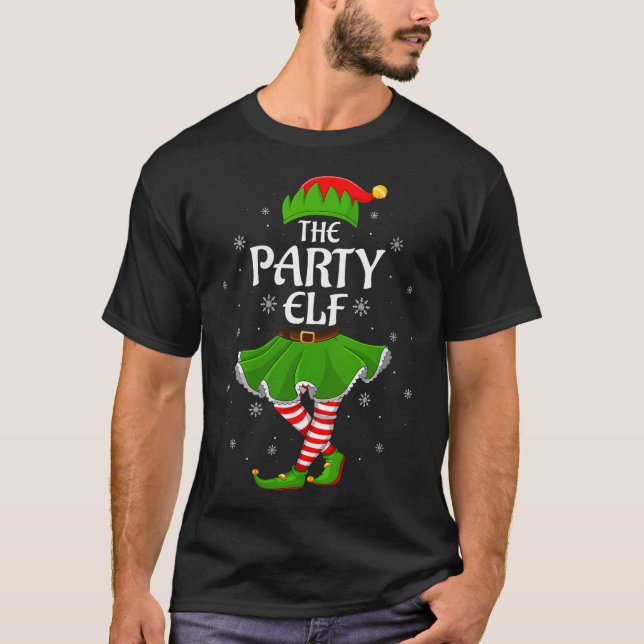 Womens Party Elf Christmas Family Girls Women Elf  T Shirt (Framsida)
