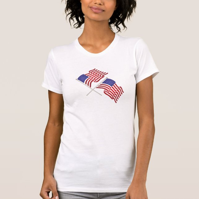 Womens Patriotic Flagga T-Shirt (Framsida)