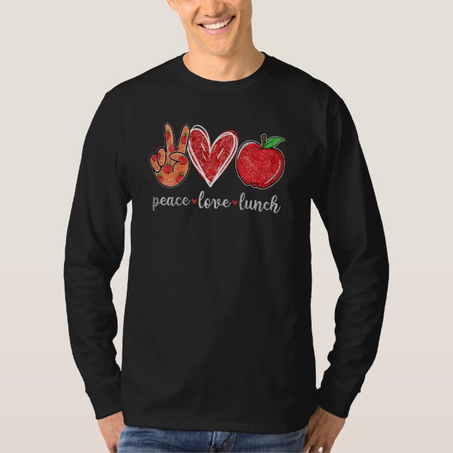 Womens Peace Kärlek Lunch Funny Lunch Dam T Shirt (Framsida)