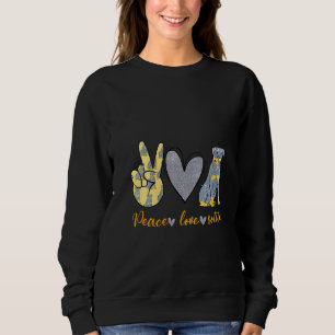 Womens Peace Kärlek Rottie Funny Rottweiler Hund T Shirt