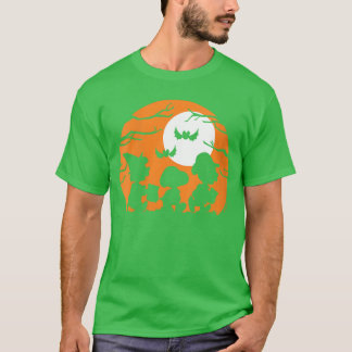 Womens Peanuts Halloween Trick Or treat Silhouette T Shirt