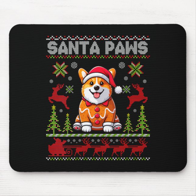 Womens Pembroke Welsh Corgi Santa Paws Merry Chris Musmatta (Framsidan)