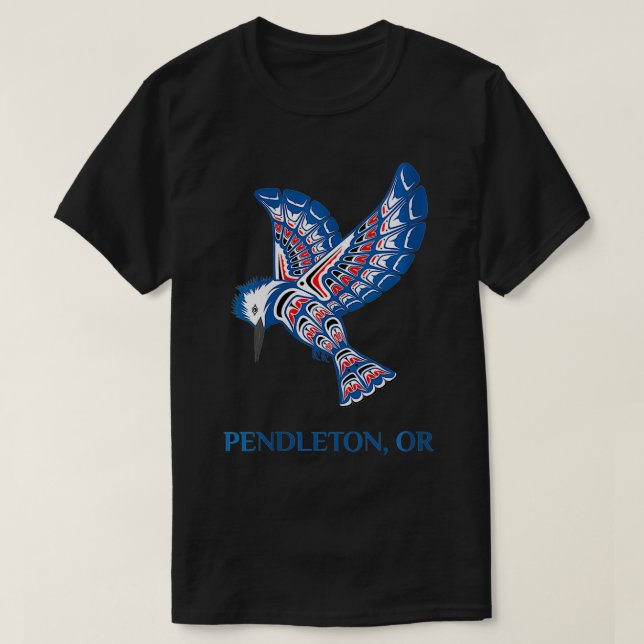 Womens Pendleton Oregon Native American Kingfisher T Shirt (Design framsida)