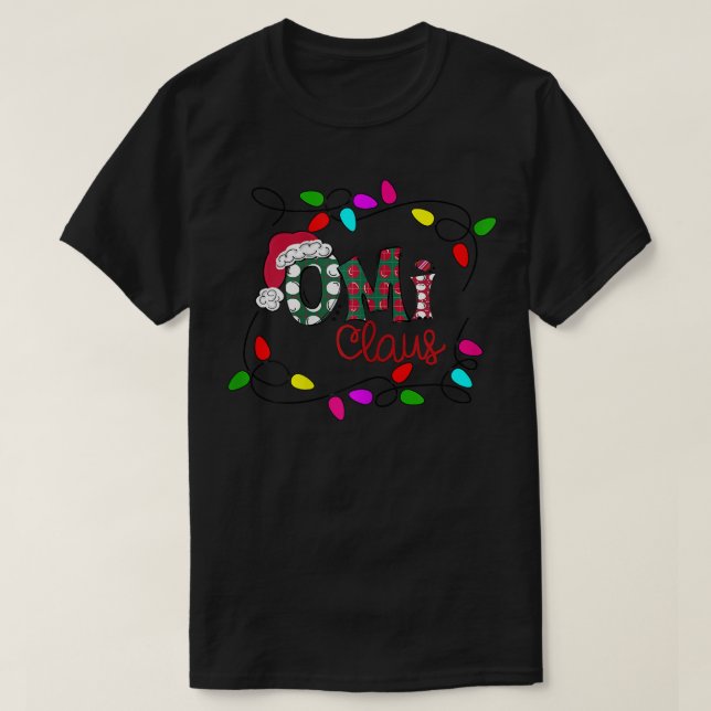 Womens Personlig jul Omi Claus Julafton Light T Shirt (Design framsida)