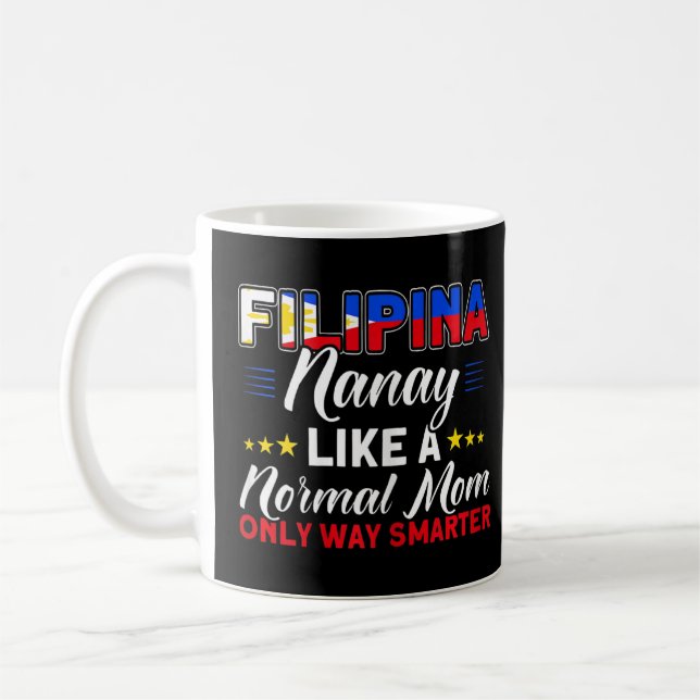 Womens Philippine Flagga Filipina Nanay Mamma Pina Kaffemugg (Vänster)