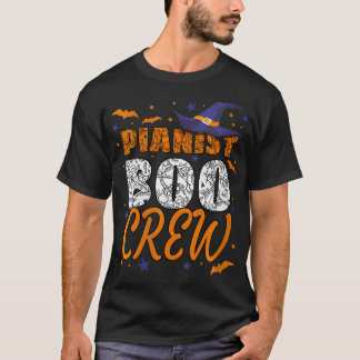Womens Pianist Boo Crew Halloween Piano Player T Shirt
