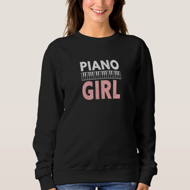 Womens Piano Girl Piano Player T Shirt (Framsida)