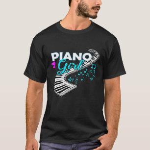 Womens Piano Player Gift Girls Tangentbord Music T Shirt