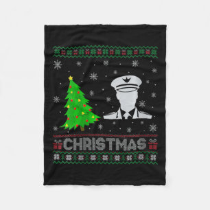 Womens Pilot Julafton Träd Lighting Ugly jul Swe Fleecefilt