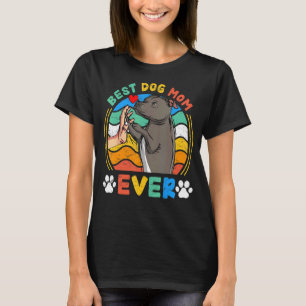 Womens Pitbull Best Hund Mamma All Hund Retro T Shirt