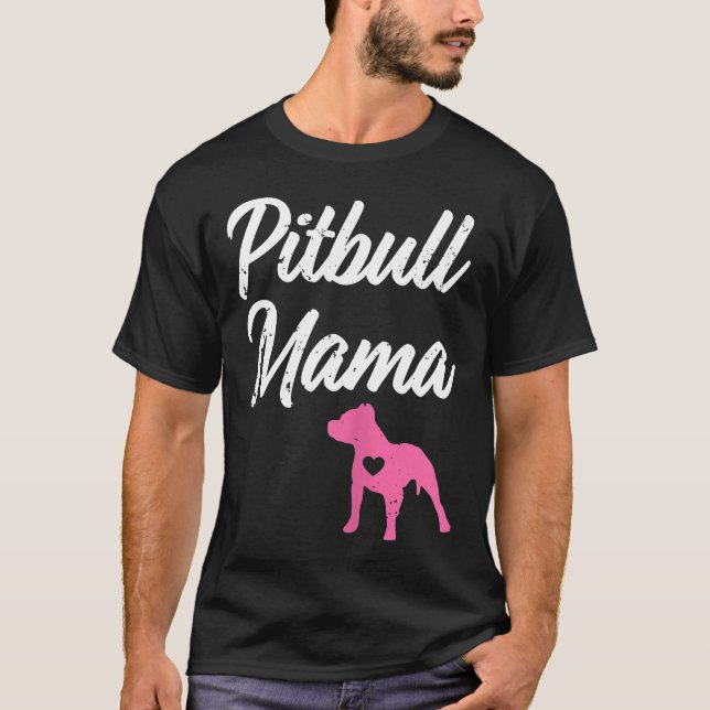 Womens Pitbull Mamma Funny Womens Pit Bull Mamma P T Shirt (Framsida)