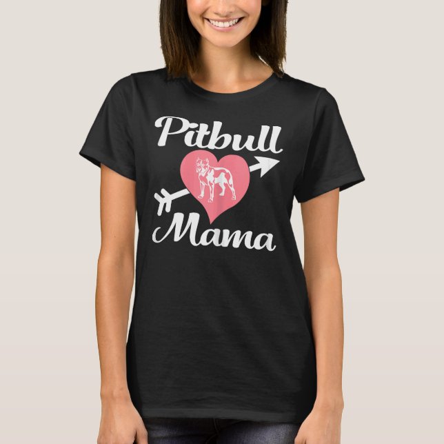 Womens Pitbull Mamma Pit Bull Älskare Owner Hund P T Shirt (Framsida)