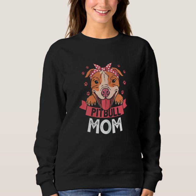 Womens Pitbull Mamma Pit Bull Dog 5 T Shirt (Framsida)