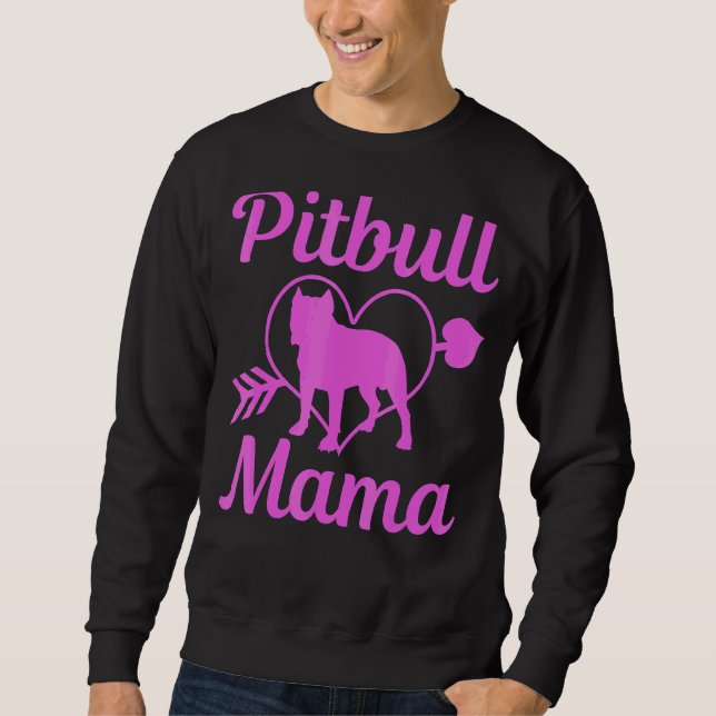 Womens Pitbull Mamma Pitbull Mamma Cute Hund Mor Lång Ärmad Tröja (Framsida)