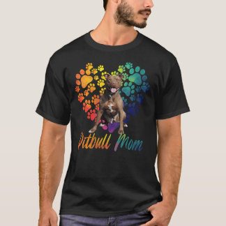 Womens Pitbull Mamma Rolig hund Älskare Pittie Hun T Shirt
