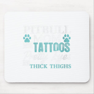 Womens Pitbull Mamma Tattoos Hund älskare Funny Mo Musmatta