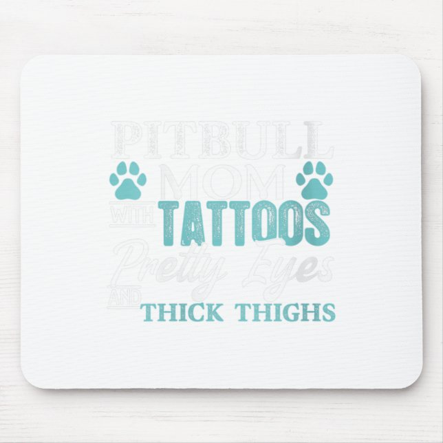 Womens Pitbull Mamma Tattoos Hund älskare Funny Mo Musmatta (Framsidan)