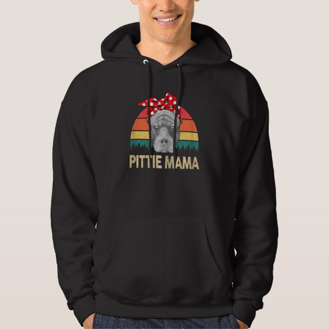 Womens Pitbull Pittie Mamma Pitbull Momma Pibble Hoodie (Framsida)