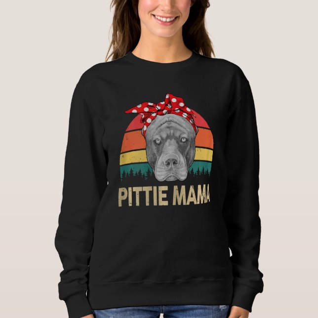 Womens Pitbull Pittie Mamma Pitbull Momma Pibble T Shirt (Framsida)