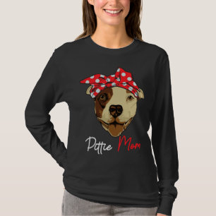 Womens Pittie Mamma Pitbull Hundälskare Funny Fami T Shirt