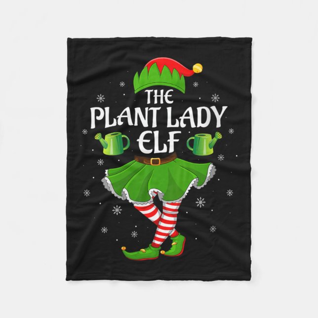 Womens Plant Lady Elf Christmas Family Girls Women Fleecefilt (Framsidan)