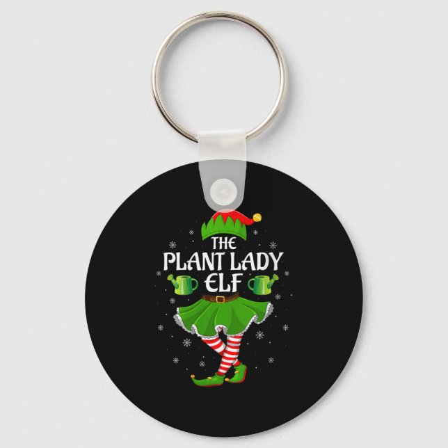 Womens Plant Lady Elf Christmas Family Girls Women Nyckelring (Framsida)