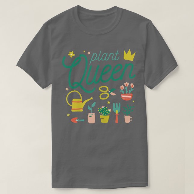 Womens Plant Queen Farmer  Garden Planter T Shirt (Design framsida)