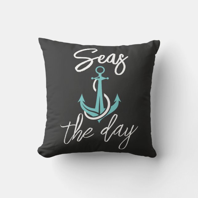 Women's Plus Size Seas the Day Throw Pillow Kudde (Framsida)