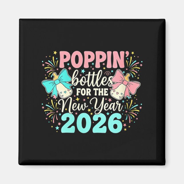 Womens Pn Bottles For The New Year Pregnancy Bow M Magnet (Framsidan)