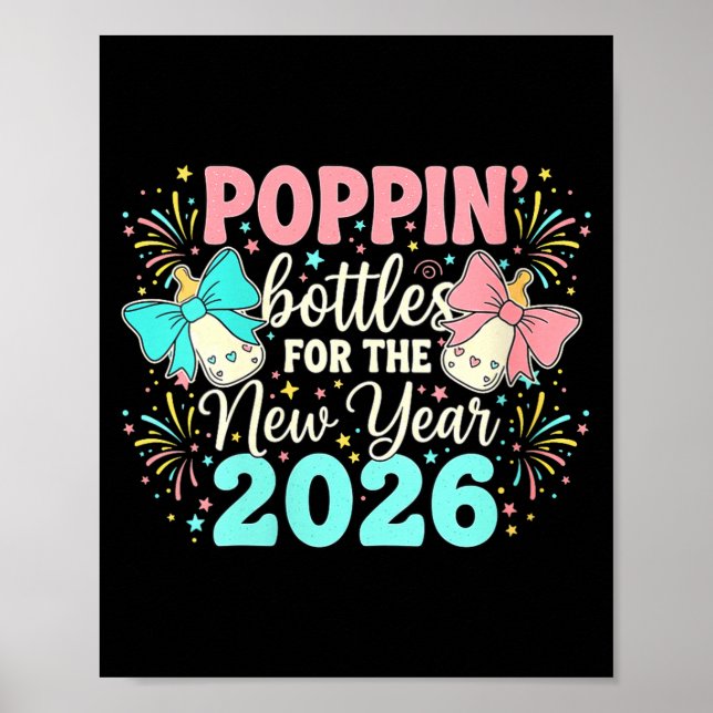 Womens Pn Bottles For The New Year Pregnancy Bow M Poster (Framsidan)