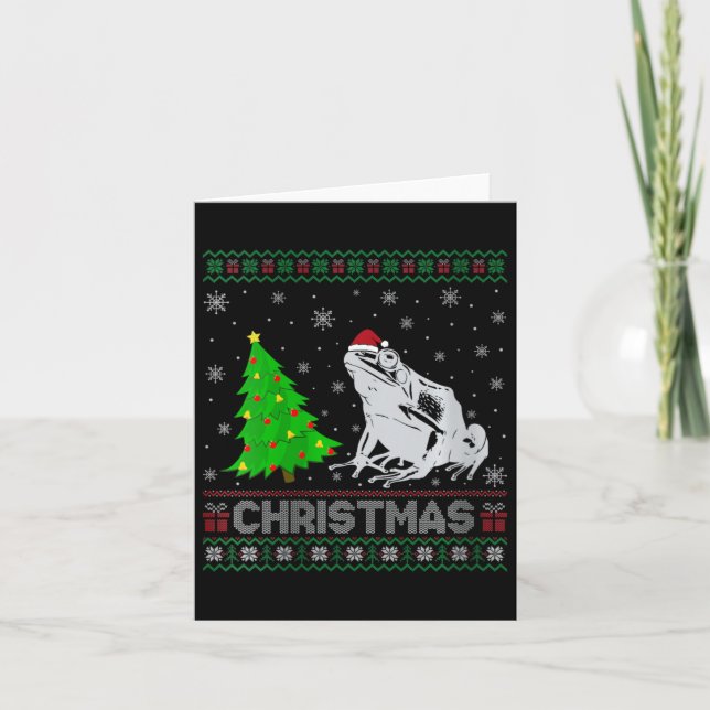 Womens Poison Dart Frog Julafton Träd Lighting Ugl Kort (Framsida)