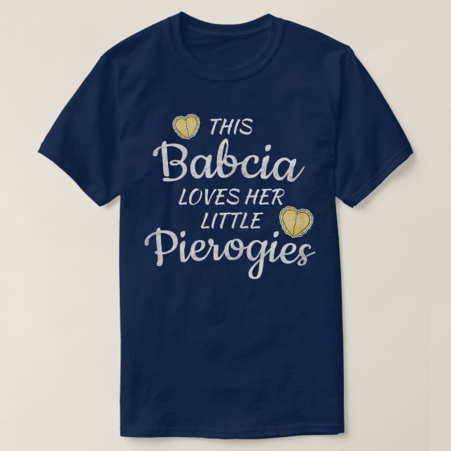 Womens polska Babcia Grandma kärlek Little Pierogi T Shirt (Design framsida)