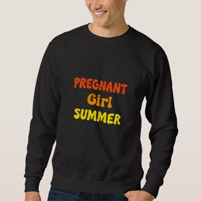 Womens  Pregnancy Reveal Pregnant Girl Summer Baby Lång Ärmad Tröja (Framsida)