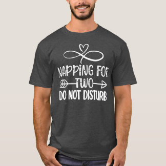 Womens Pregnant Woman Napping Pregnancy Reveal  T Shirt