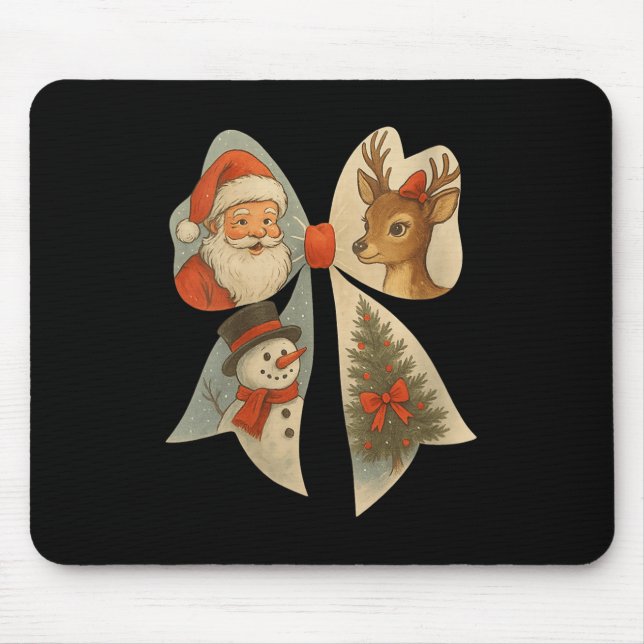 Womens Preppy Christmas Coquette Bow Reindeer Snow Musmatta (Framsidan)