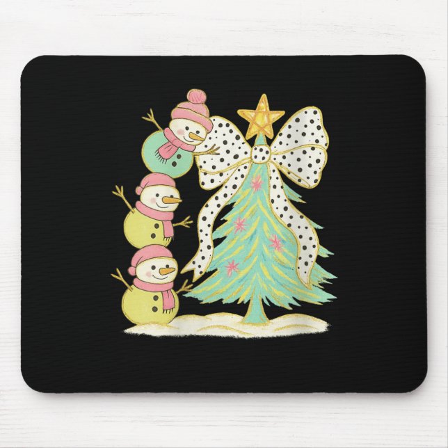 Womens Preppy Coquette Christmas Snowm 2025 Funny  Musmatta (Framsidan)