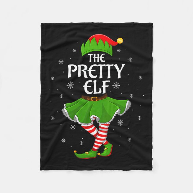 Womens Pretty Elf Christmas Family Girls Women Elf Fleecefilt (Framsidan)