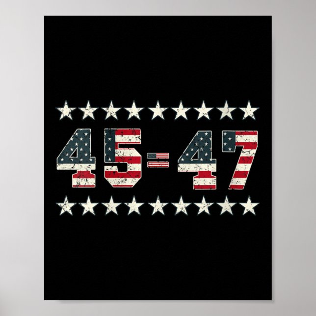 Womens Pro Trump 2024 45:e Potus 45=47 President 2 Poster (Framsidan)