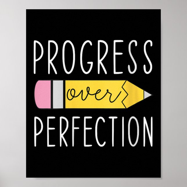 Womens Progress Over Perfection Motivational Teach Poster (Framsidan)