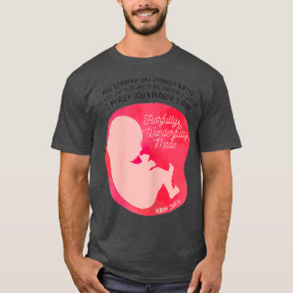Womens ProLife Psalm 139 Baby Gender Reveal T Shirt