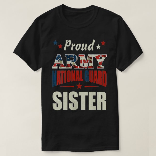 Womens Proud Army National Guard Sister Veterans D T Shirt (Design framsida)