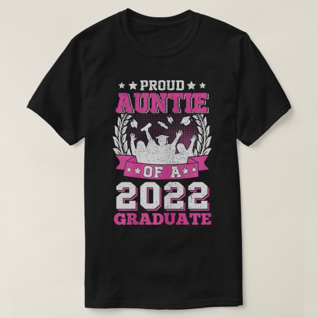 Womens Proud Auntie från 2022 års Student-chefer 2 T Shirt (Design framsida)